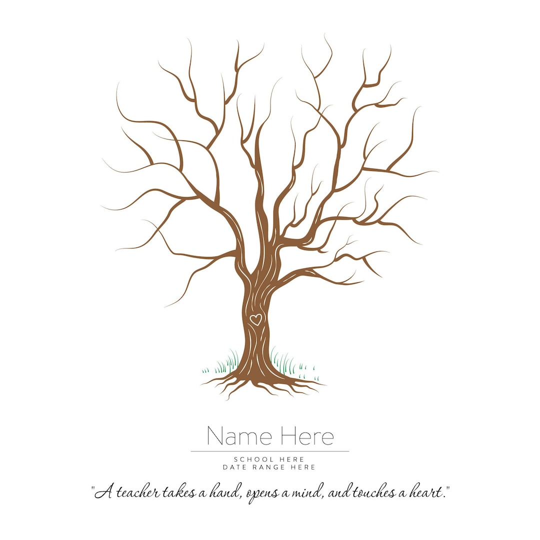 Personalized Finger Print Tree - Goodbye Retirement Gift for Teachers ...