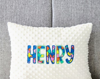 Personalized Applique Baby Pillow, Custom Embroidered Name, Keepsake Gift