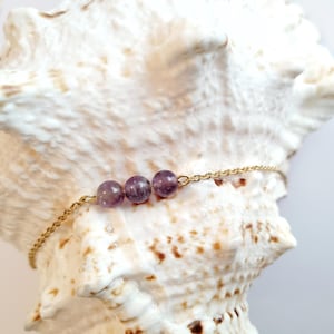 Amethyst bracelet, natural stone, gift idea, adjustable, jewelry