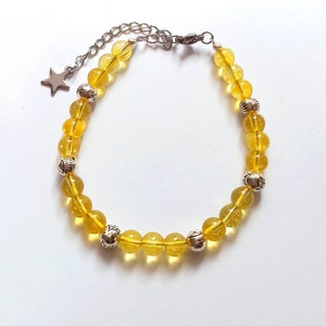 Citrine bracelet natural stone adjustable lithotherapy gift precious stone Tibetan silver