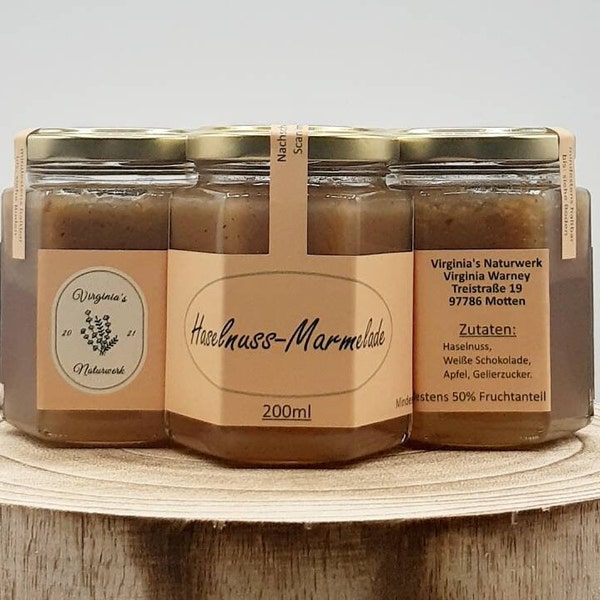 Hazelnut jam | 200 ml | Virginia's Naturwerk