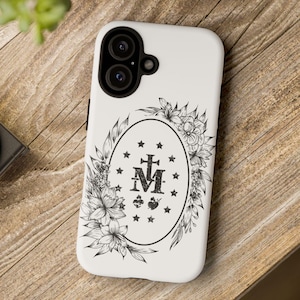Wunderbare Medaille iPhone 16,15,14,13,12,11, X, 8 Plus Pro Max Mini Tough Phone Case, katholische Telefonschutzfolie, Jungfrau Maria Hard Phone Cover