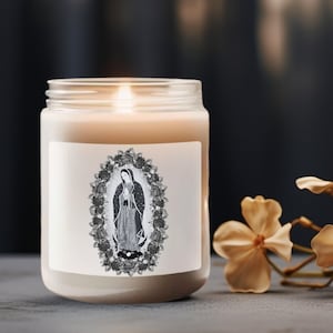 Our Lady of Guadalupe Scented 9oz Soy Candle, Virgin Mary Candle, Catholic Scented Candle, Catholic Home Decor, Gift for Catholic Friend