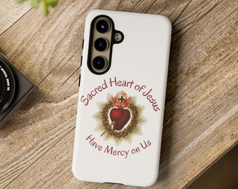 Most Sacred Heart of Jesus Samsung Galaxy S24 S23 S22 S21 Google Pixel Tough Phone Case, Catholic Android Phone Cover, Catholic Phone Case