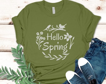 Camisa Olá Primavera, Camisa Floral Primavera, Camisa Feminina Primavera, Camisa Feliz Primavera, Camisa Primavera, Camiseta Floral Fofa, Camisa Flor Primavera
