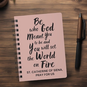 St. Catherine of Siena Quote Spiral Prayer Journal, Inspirational Catholic Notebook, Faith Based Diary, Christian Gift, Catholic Journal