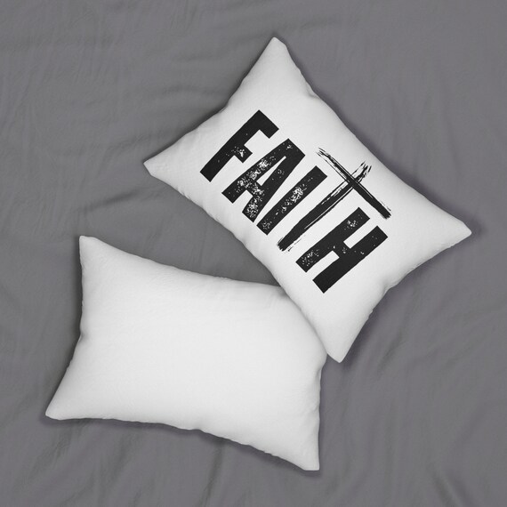 Almohada lumbar decorativa cristiana de fe, decoración de la sala