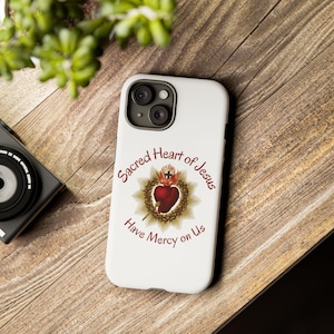 Most Sacred Heart of Jesus iPhone 16,15,14,13,12,11 Plus Pro Max Mini Tough Case, Catholic Phone Protector, Sacred Heart Apple iPhone Cover