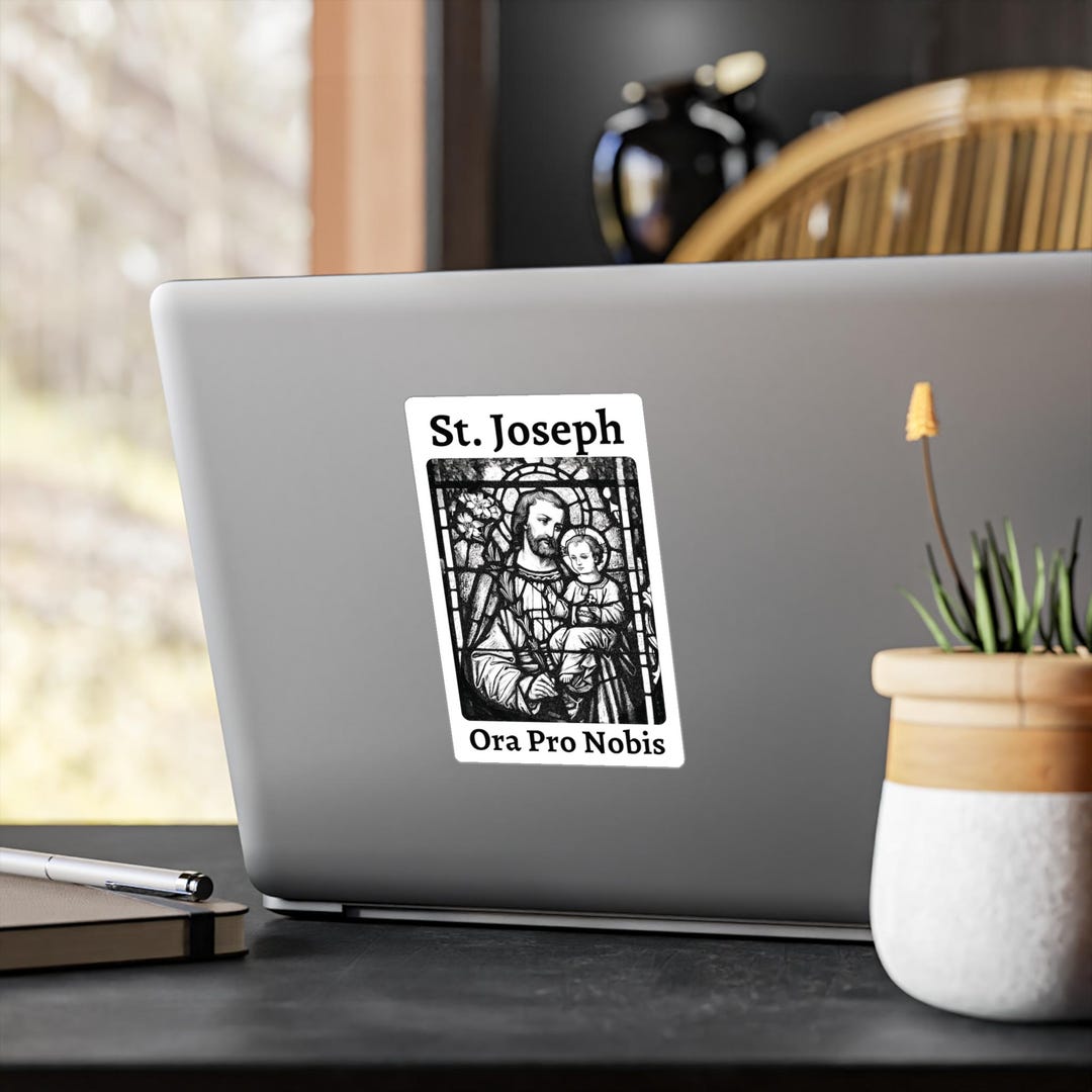 St. Joseph Vinyl Water Resistant Sticker, Catholic Sticker, Saint ...