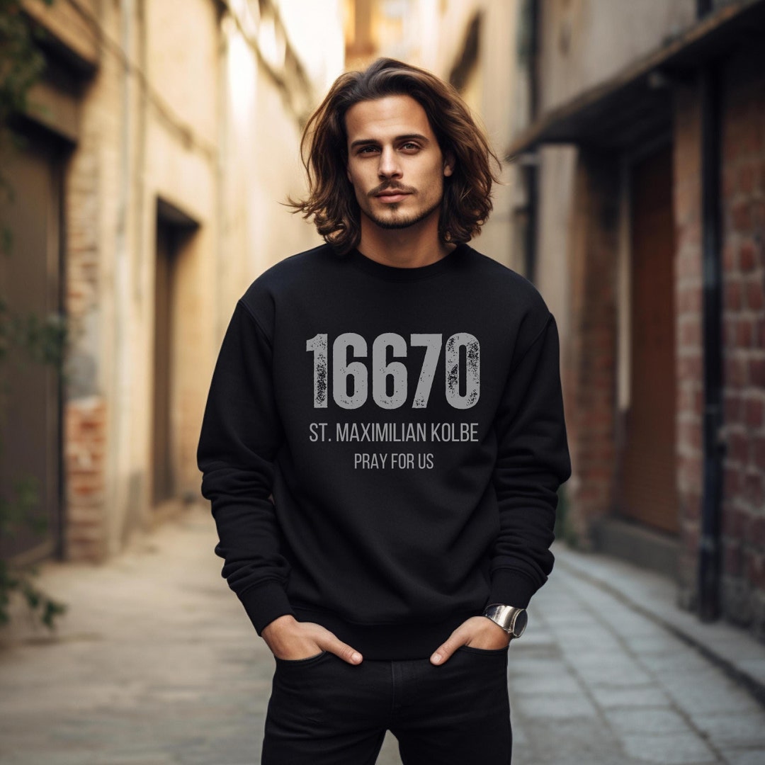 St. Maximilian Kolbe Prison Number Sweatshirt, Catholic Crewneck ...