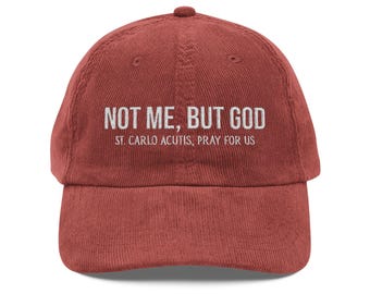 St. Carlo Acutis Vintage Embroidered Corduroy Cap, Catholic Dad Hat, Saint Classic Baseball Hat, Confirmation Gift, Missionary Gift