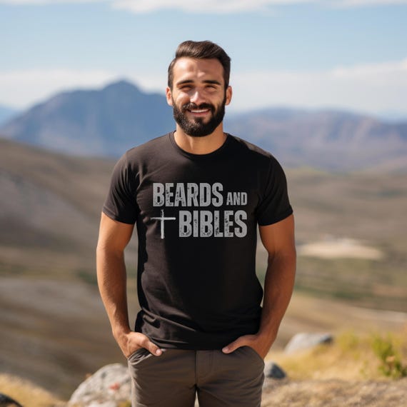 Beards and Bibles Shirt, Funny Catholic Guy Shirt, Christian Dad Shirt, Father's Day Gift, Men's Christian Tee, Priest Seminarian Shirt