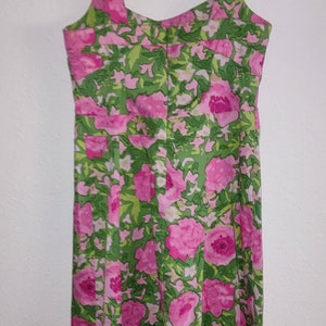 London Times women&#39;s summer dress green with a pink flower pattern