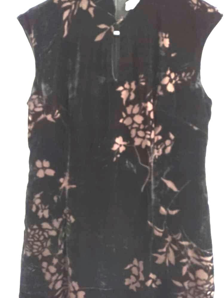 black a line wedding guest dress A-Line Tea-Length Jacquard Wedding Guest Mother of the Bride Dress COCOMELODY CM0415, Black/Gold Floral