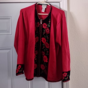 Women&#39;s red cardigan/sweater by Napa Valley