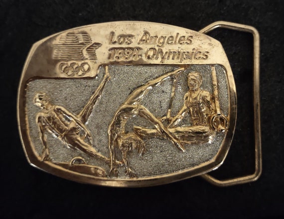 Vintage 1984 Los Angeles Olympics Gymnastics Belt Buckle  display picture 1