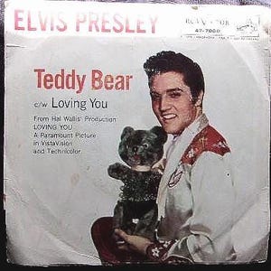 Elvis Presley - Teddy Bear and Loving You 1958 on 7 inch 45 rpm RCA 47-7000