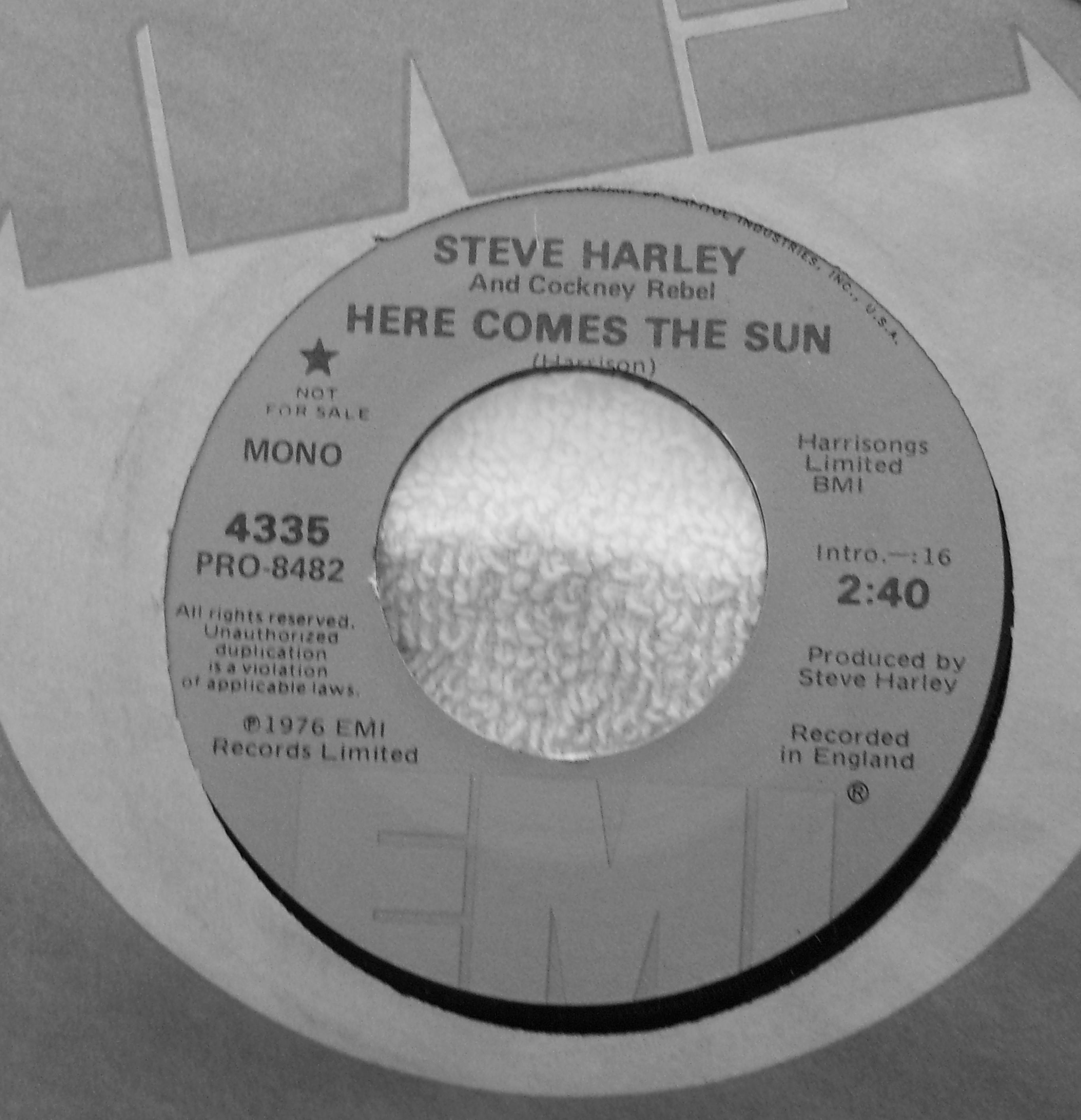 HERE COMES THE SUN φ250mm Steve Harley & Cockney Rebel – Here Comes The Sun – Vinyl (7