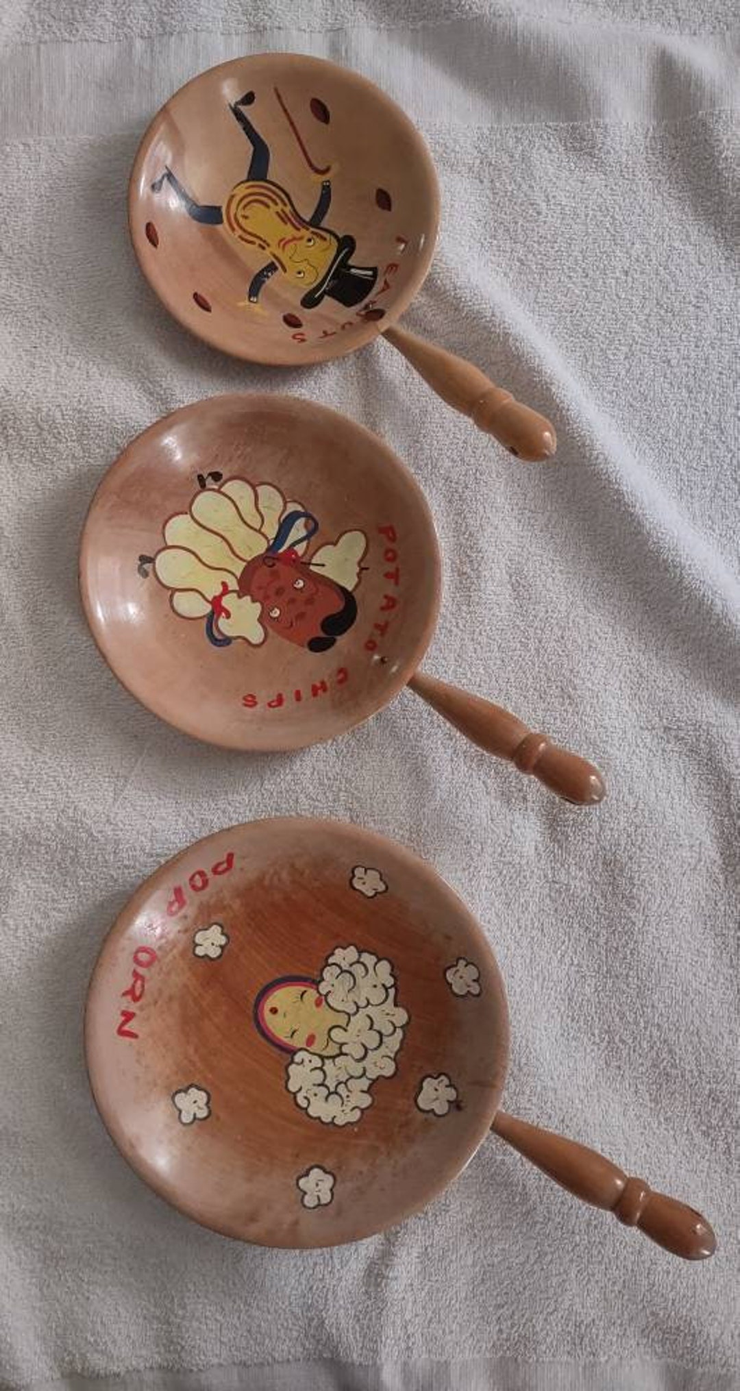 Vintage Mid Century 3 Wooden Snack Serving Bowls by Nasco of Japan - Etsy