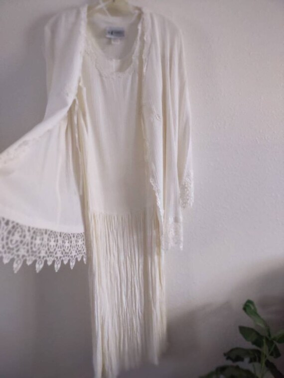 Vintage SL Fashions Ladies White Sleeveless Maxi Dress With Matching Over  Garment - Etsy