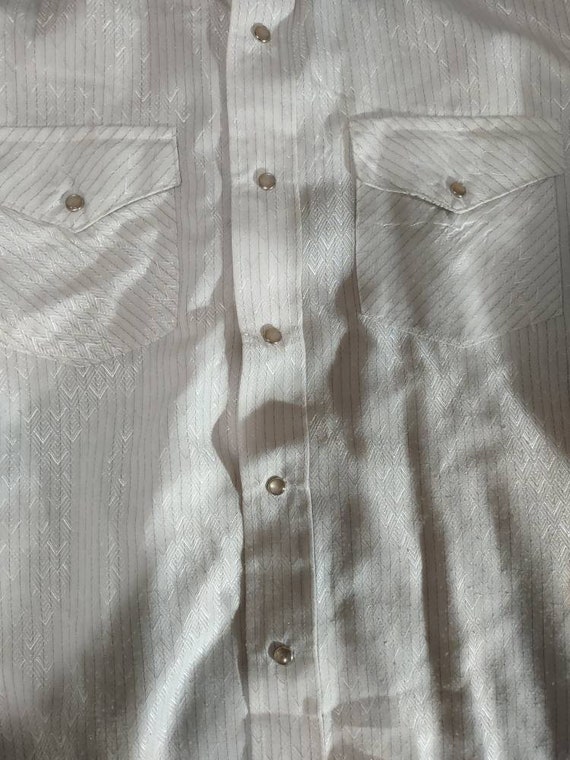 Vintage men's Tem Tex white western shirt - image 3