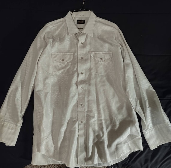 Vintage men's Tem Tex white western shirt - image 1