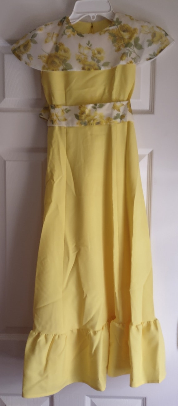 Vintage girls yellow handmade dress