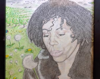 Prison/inmate original art portrait in colored pencil titled Butch's Friend