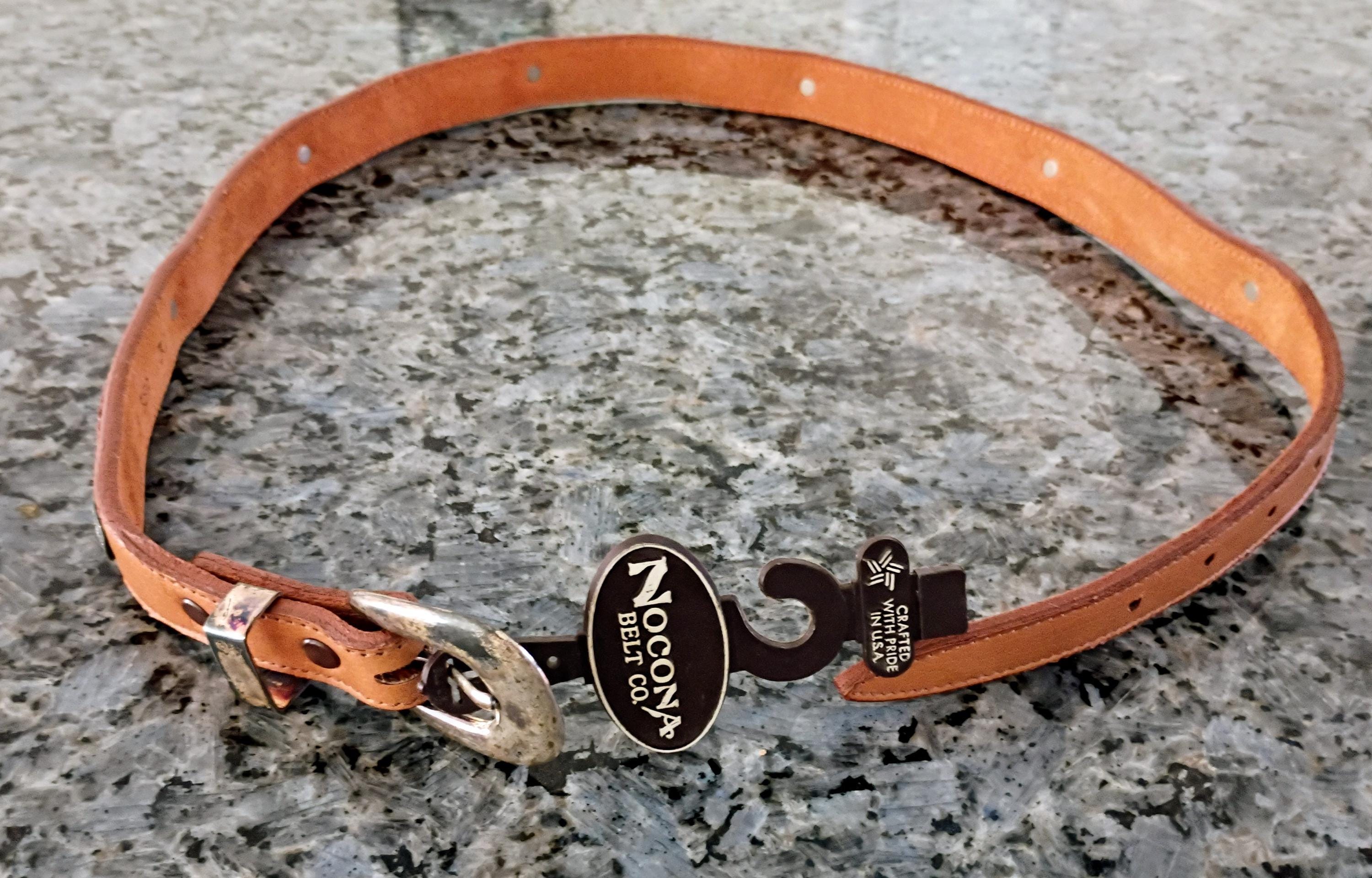Nocona Tooled Leather Western Belt, Woven Detail, Size 32 - Etsy display picture 3