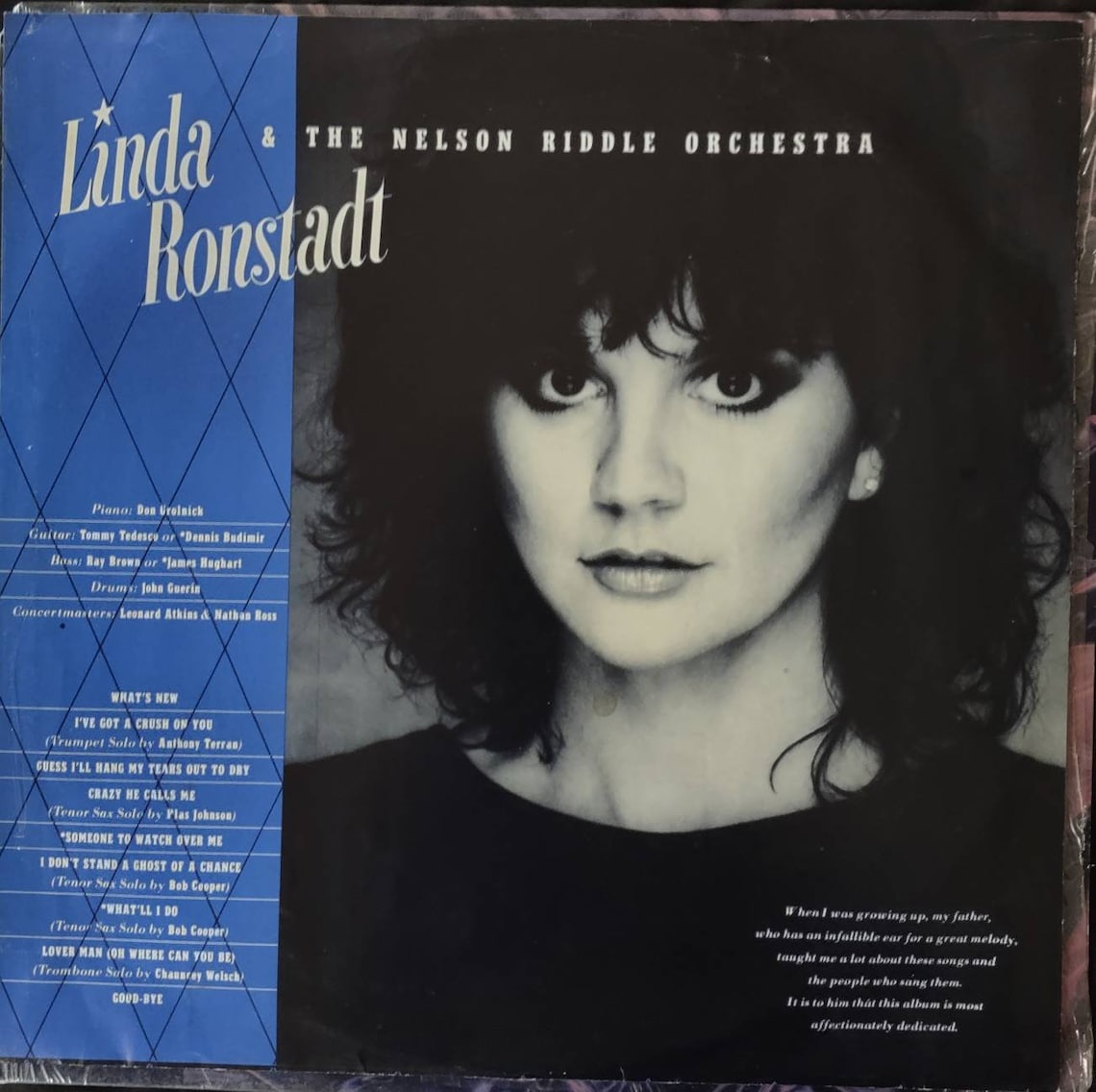 Linda Ronstadt & the Nelson Riddle Orchestra 1983 on Elektra - Etsy