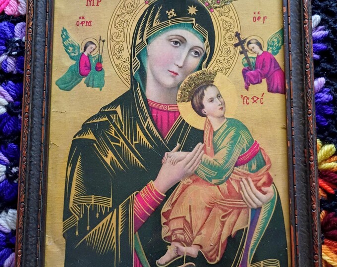 Our Lady of Perpetual Help (vintage) Framed, Embossed Print - Etsy