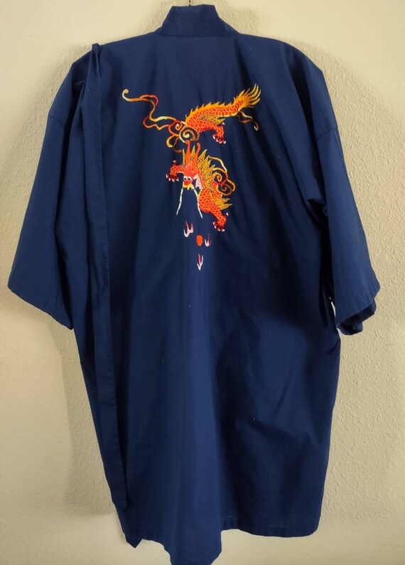 Ladies vintage Chinese blue dragon robe by Fedo - image 2