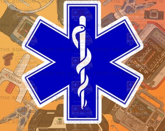 Star of Life | Water Bottle Stickers | Paramedic, First Responder, FireFighter | Rescue |