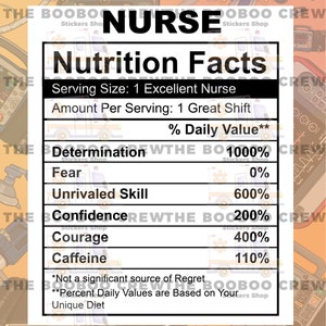 de la valeur nutritive d'infirmière | Stickers bouteille d'eau | Infirmière IA AI