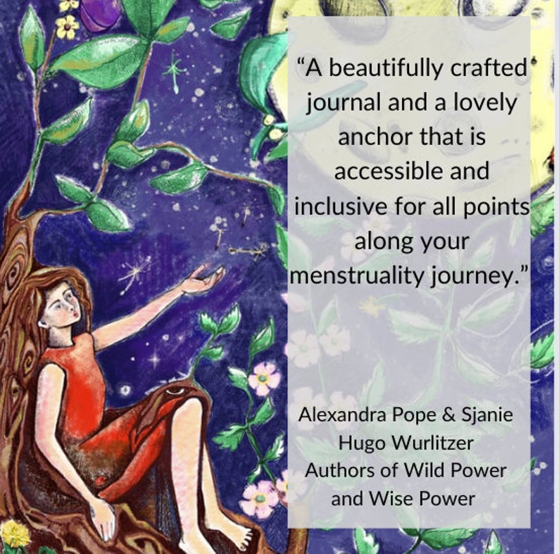 Menstrual Cycle Diary Wild Wisdom Journal 2024 Moon phases Women's wellness Menopause Cyclical Living Period Tracker Lunar image 5