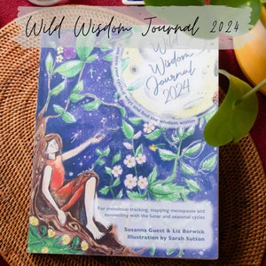 Menstrual Cycle Diary Wild Wisdom Journal 2024 Moon phases Women's wellness Menopause Cyclical Living Period Tracker Lunar image 1