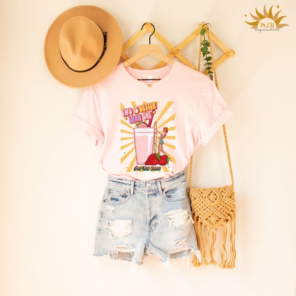 Damen Vintage T-Shirt, Pink,Rockabilly,Rock n Roll,Erdbeeren,Milchshake, Retro