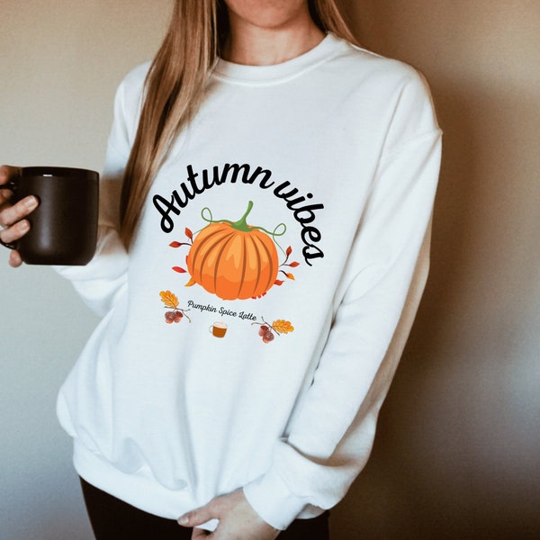 Herbst Damen Sweatshirt, Kürbis Pullover, Autumn Vibes, Halloween Pullover, Kostüm