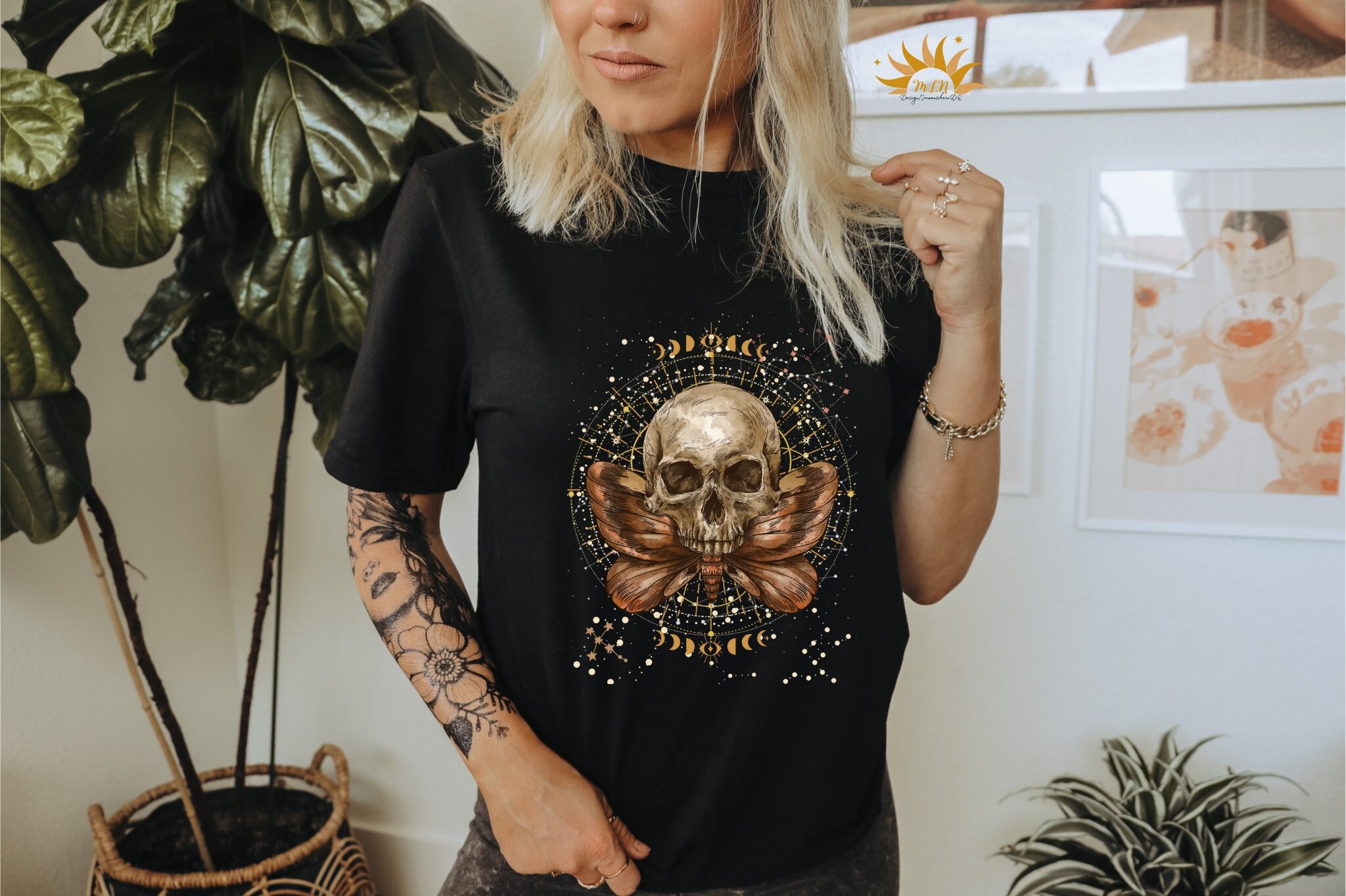 Damen Totenkopf Shirt - Waxed Skull, Damen Shirts & Tops