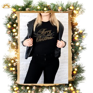 Christmas T-Shirt for Women and Men, Merry Christmas, Golden Christmas, Vintage Style, Cozy, Festive, Cotton, Boho Style