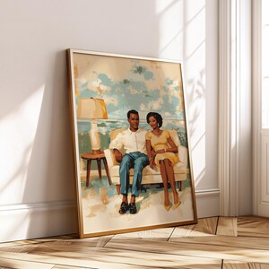 Black Love Digital Printable Wall Art, Black Couple poster, Romantic Couple,Caribbean Vintage ,African American Couple,Anniversary Gift