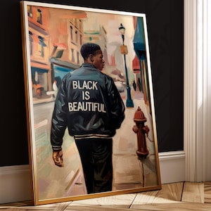 African American Black Man,Black Woman Print,Urban Black WallArt, Modern Black Art, Vintage Retro Trendy Ethnic Art Picture Digital Download