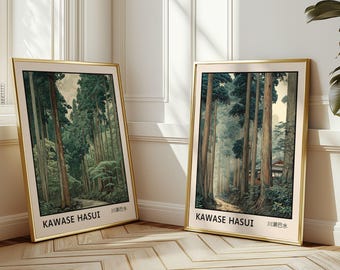 Kawase Hasui Forest Print: Japanese Woodblock Art Japandi Wall Art Botanical (Digital Download)