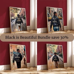 Stampa di uomo nero afroamericano, donna nera, arte murale urbana nera, set di poster di arte nera moderna, download digitale.JPEG