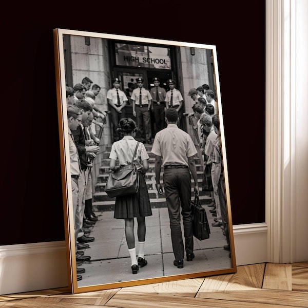 1960s Civil Rights Art Print: Desegregation Era, African American Students (Digital Download)