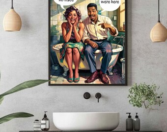 Funny Bathroom Wall Art – Guest Toilet Rules Print – Cheeky Outhouse Humor – Restroom Humour Decor
