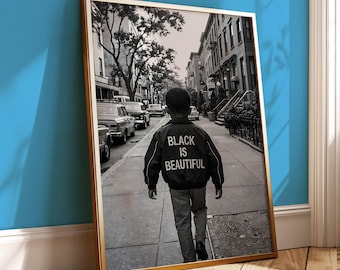 Black Is Beautiful Art Print, Urban Black Wall Art- Cultural Artwork-(Digital Download)