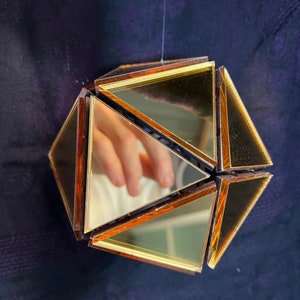GOLD -small- mirrored Icosahedron 5”