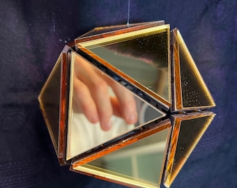 GOLD -small- mirrored Icosahedron 5”