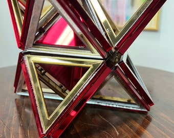 Merkaba- Gold, silver & red mirrored.